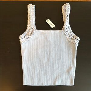 Aerie White Ribbed Sleeveless Tank Top New without tag